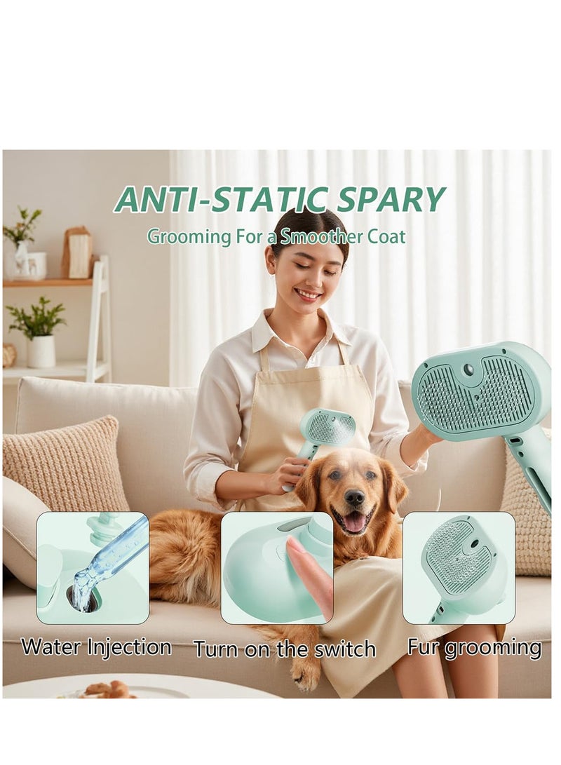 3 in 1 Pet Grooming Brush with Steam and Spray - Hair Removal Comb for Dogs and Cats with Water Tank and Mist Release Stainless Steel Teeth and Ergonomic Handle for Shedding and Grooming, with Cat Nail Clipper(Pink) - Image 4