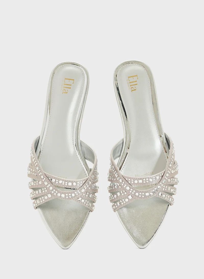 Ella Limited Edition Diamante Pointed Toe Flat Sandal