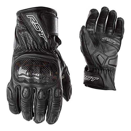 RST Stunt III CE Motorcycle Gloves – Leather/Performance Shell, Ventilation Panels, CE Certified Impact Protection – Road/Adventure Use (Black, X-Large) - Image 1
