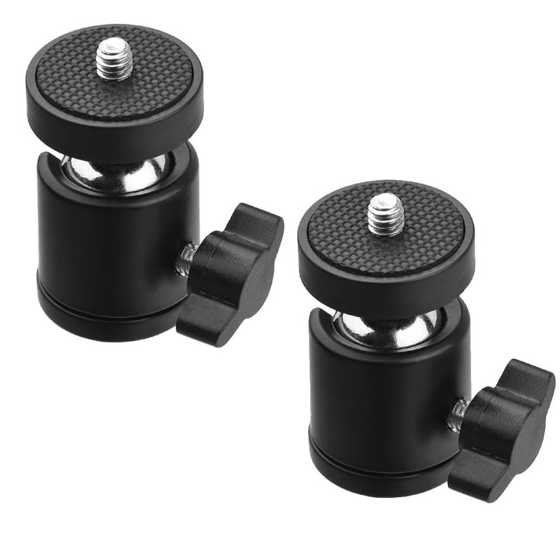 BROLAVIYA 2 Pack Ball Head, 360 Degree Aluminum Alloy Rotating Swivel Tripod Ball Head with 1/4" Screw Thread Head for Cameras, Camcorders, Smart Phone, Gopro, LED Video Light, Black - Image 5