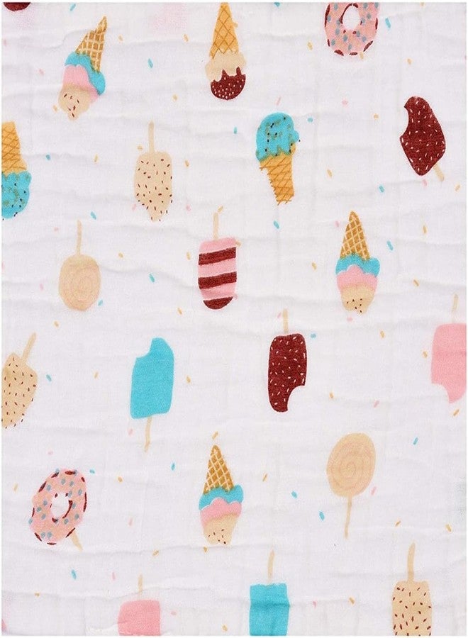 VOIDROP 6-Layer Baby Muslin Blanket 110x110 cm Organic Muslin Print | Soft Lightweight Swaddle | Breathable Baby Quilt for Newborns, Infants & Toddlers | Multi-Purpose Receiving Blanket (Pink) - Image 5