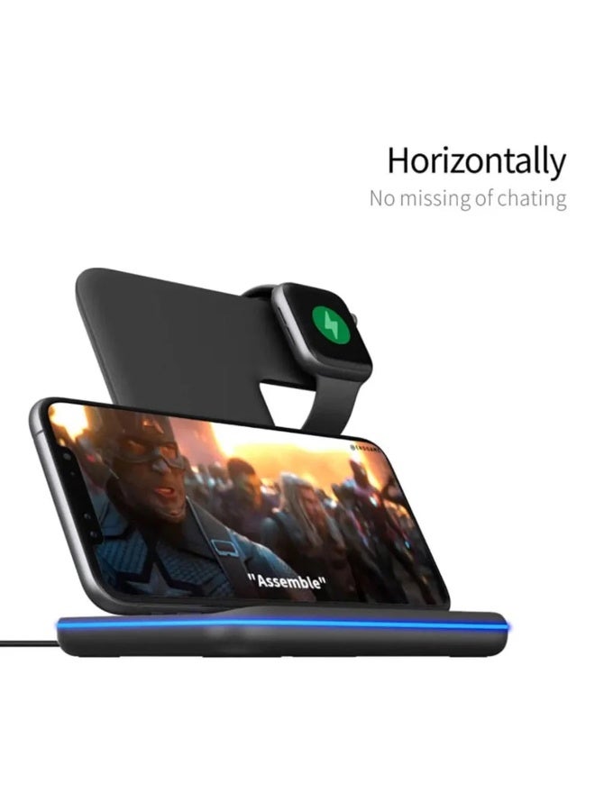 MUNTAQI 3-in-1 Z5 Wireless Charger Stand – Fast Wireless Charging Station for iPhone, Apple Watch & AirPods, Foldable Magnetic Charging Dock, Compatible with MagSafe, Travel-Friendly Charging Pad for Multiple Devices - Image 2