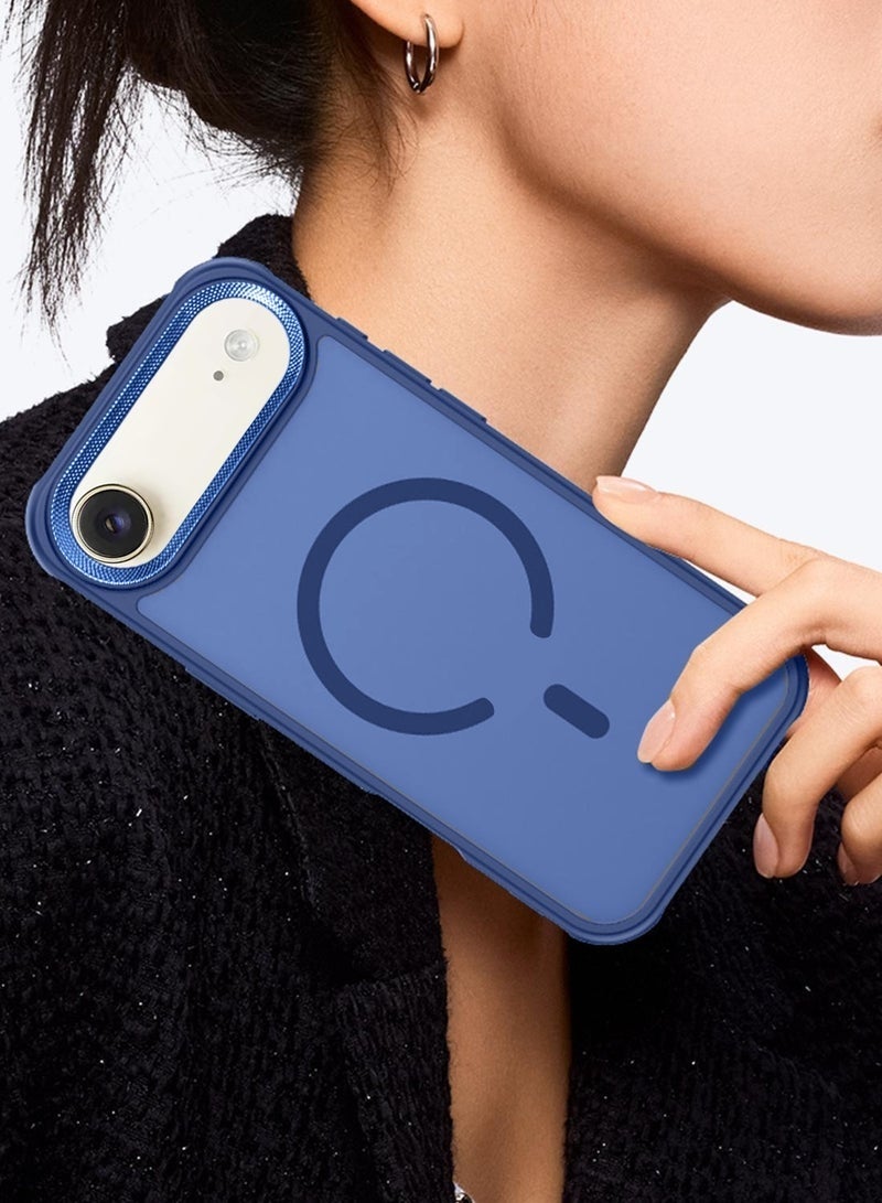 ELTRAZONE iPhone Air 5G 2025 Hard Silicone Hybrid Translucent Case | Slim Stylish Magnetic MagSafe Compatible Shockproof Protective Phone Cover (MCMPMN) – Navy Blue - Image 3