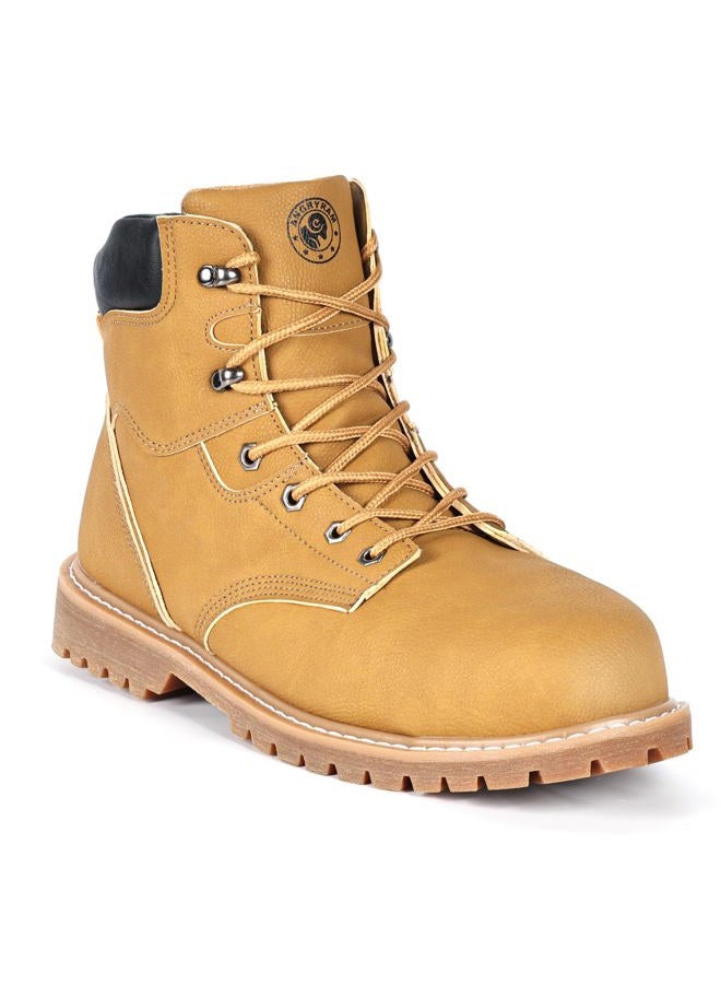 ANGRYRAM Work Boots for Men Puncture Proof Slip Resistant Steel Toe Boots for Men Indestructible Lightweight Comfortable Steel Toe Work Shoes, Classic Wheat Brown, 10.5 - Image 1