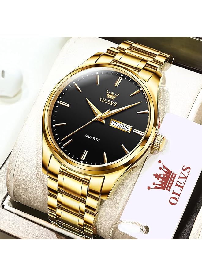 OLEVS Mens Watches Minimalist Ultra Thin Fashion Casual Analog Quartz Date Watch Waterproof Slim Simple Big Face Dress Wrist Watch With Retro Leather Band For Men - Image 3