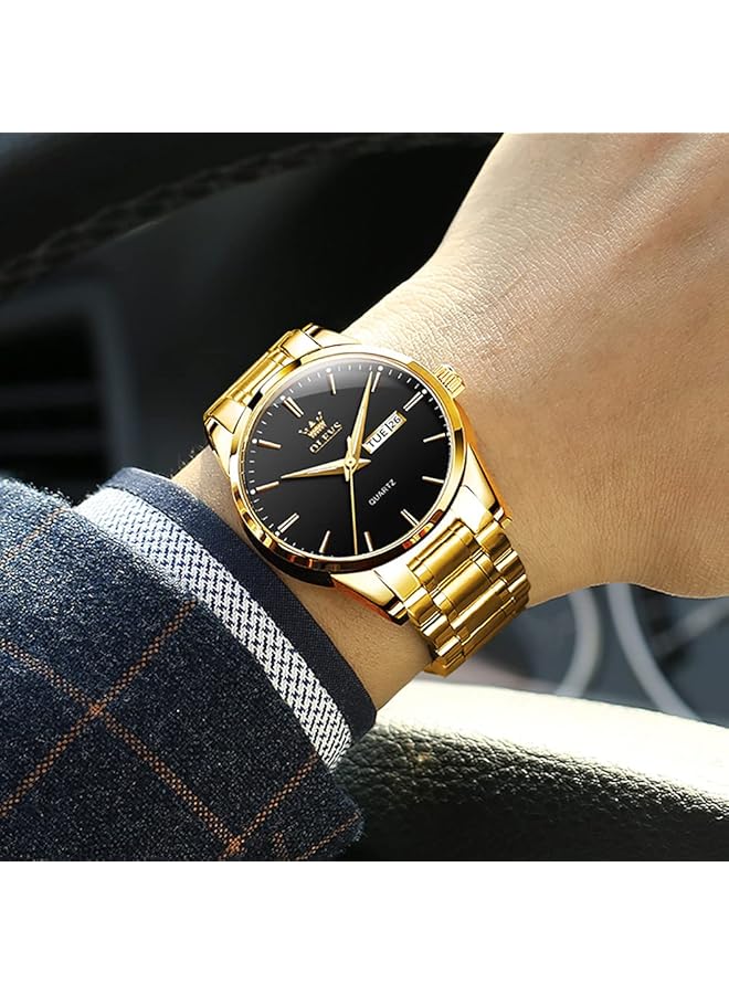 OLEVS Mens Watches Minimalist Ultra Thin Fashion Casual Analog Quartz Date Watch Waterproof Slim Simple Big Face Dress Wrist Watch With Retro Leather Band For Men - Image 2