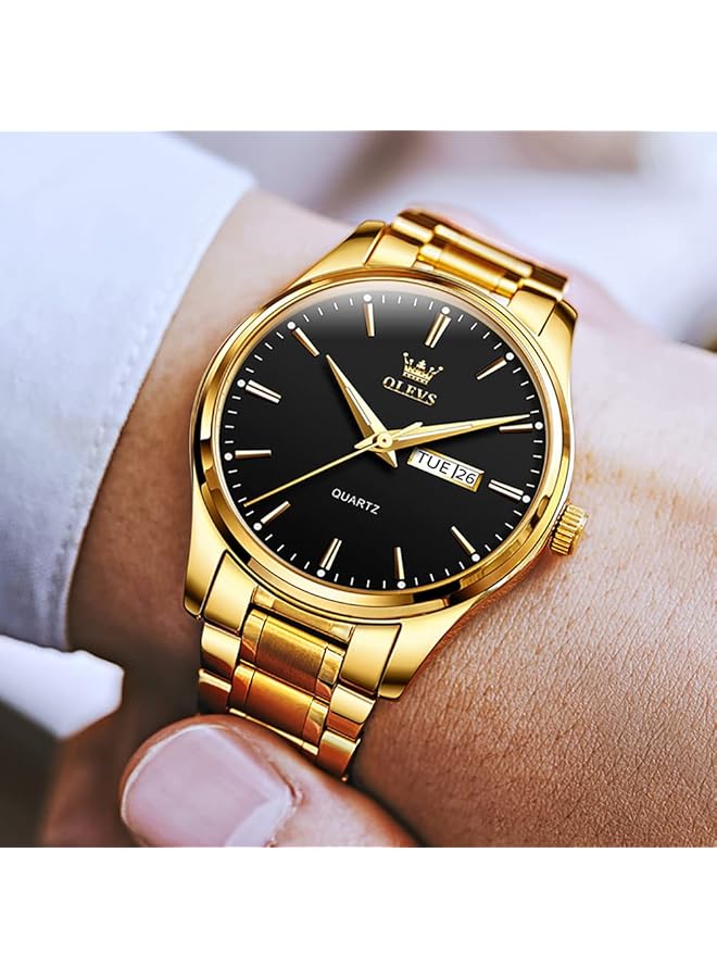 OLEVS Mens Watches Minimalist Ultra Thin Fashion Casual Analog Quartz Date Watch Waterproof Slim Simple Big Face Dress Wrist Watch With Retro Leather Band For Men - Image 4