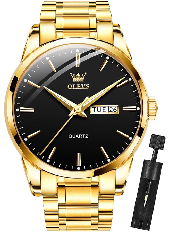 OLEVS Mens Watches Minimalist Ultra Thin Fashion Casual Analog Quartz Date Watch Waterproof Slim Simple Big Face Dress Wrist Watch With Retro Leather Band For Men - Image 1