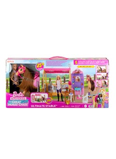 Barbie Toy Stable Playset with Doll, Horse & Accessories, 25+ Pieces with 6 Areas of Play, Inspired by Barbie Mysteries: The Great Horse Chase  - Image 1
