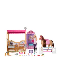 Barbie Toy Stable Playset with Doll, Horse & Accessories, 25+ Pieces with 6 Areas of Play, Inspired by Barbie Mysteries: The Great Horse Chase  - Image 2