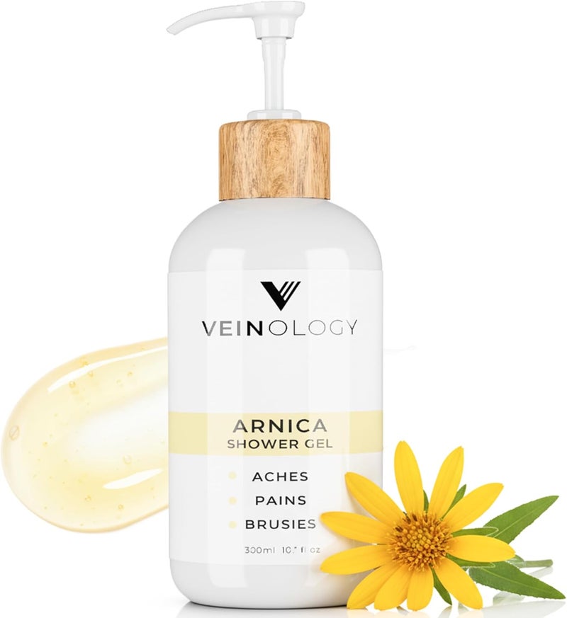 Veinology Arnica Shower Gel for Muscle Relief Recovery Soothing Body Wash with Organic Arnica Montana for Sore Muscles Joint Comfort PostWorkout Relaxation Vegan SulfateFree 300ml