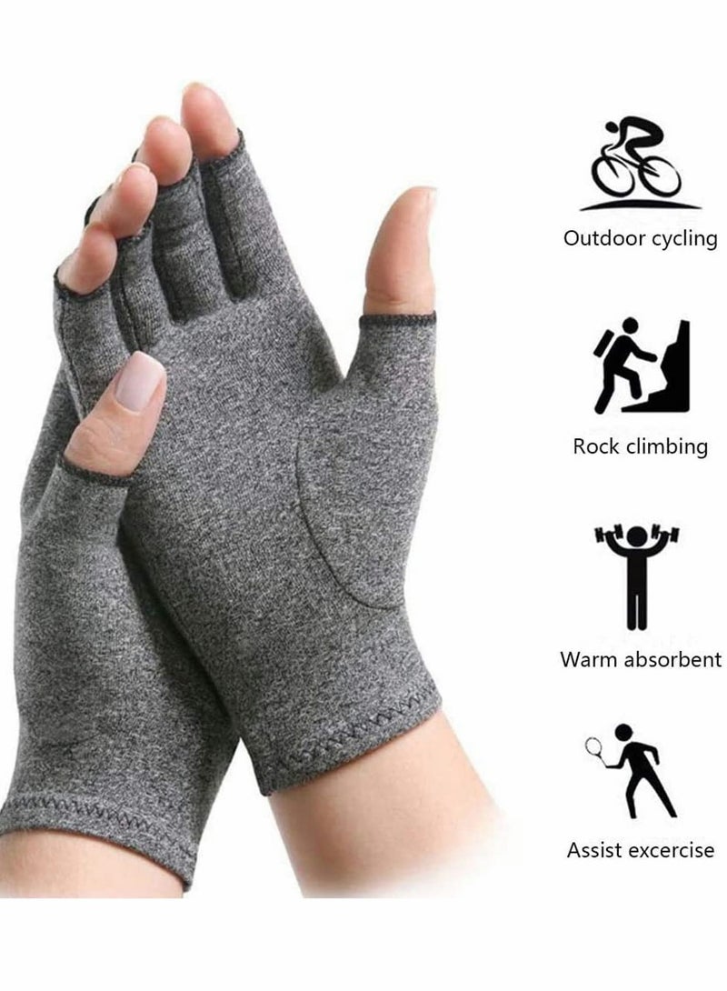 SYOSI AntiArthritis Gloves  Fingerless Gloves for Arthritis Providing Warmth and Compression To Help Increase Circulation Reducing Pain Providing Support and Promoting Healing 1 Pair L - Image 1