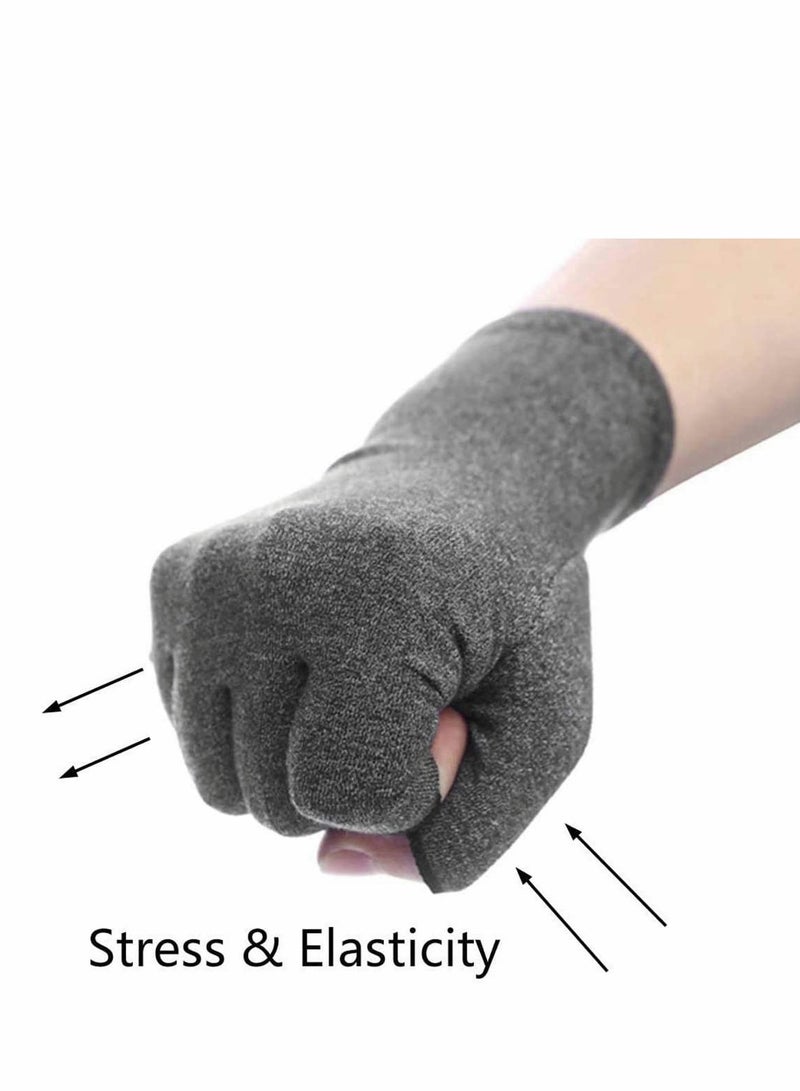SYOSI AntiArthritis Gloves  Fingerless Gloves for Arthritis Providing Warmth and Compression To Help Increase Circulation Reducing Pain Providing Support and Promoting Healing 1 Pair L - Image 3