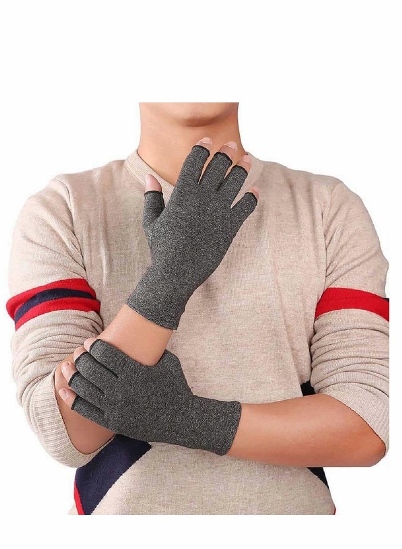 SYOSI AntiArthritis Gloves  Fingerless Gloves for Arthritis Providing Warmth and Compression To Help Increase Circulation Reducing Pain Providing Support and Promoting Healing 1 Pair L - Image 4