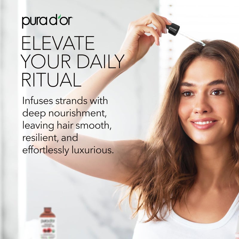 PURA D'OR 16 Oz Organic Castor Oil â€“ Pure Cold-Pressed Hexane-Free USDA Certified â€“ Lashes Brows Hair Scalp Skin â€“ Botanical Moisturizer for Softness Strength Hydration Shine Radiance â€“ Bulk Size - Image 4