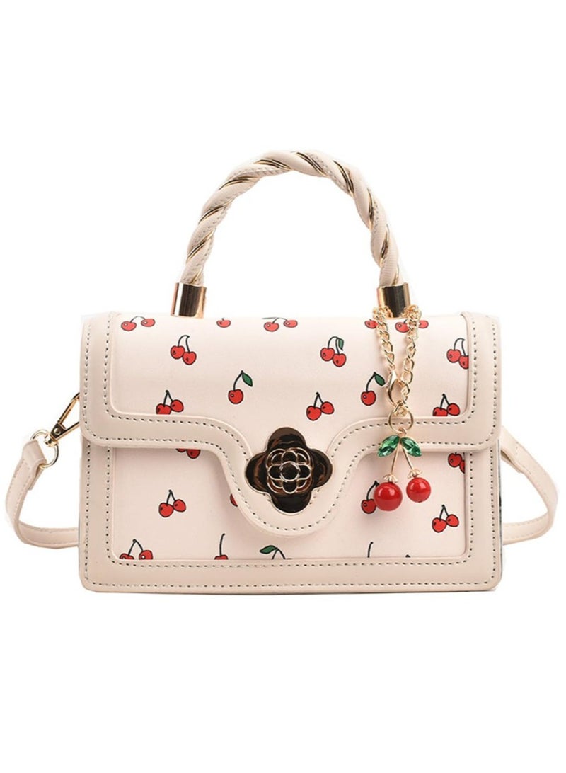 KASTWAVE Fashion Shoulder Bag, Lovely Cherry PU Leather Crossbody Bag, Suitable for Women Tote Bag - Image 1