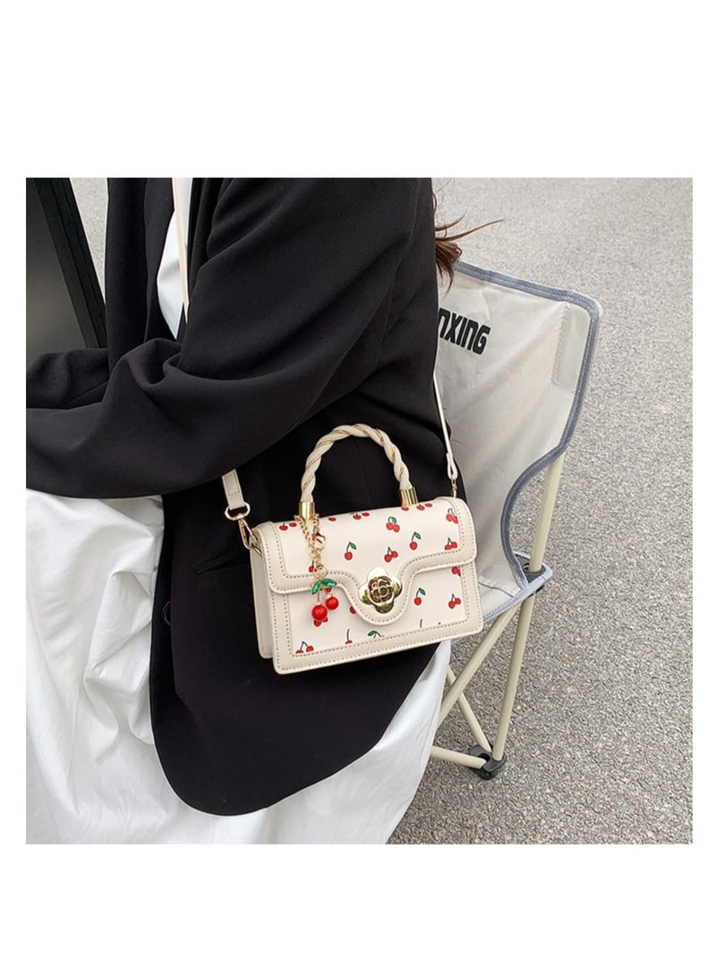 KASTWAVE Fashion Shoulder Bag, Lovely Cherry PU Leather Crossbody Bag, Suitable for Women Tote Bag - Image 2