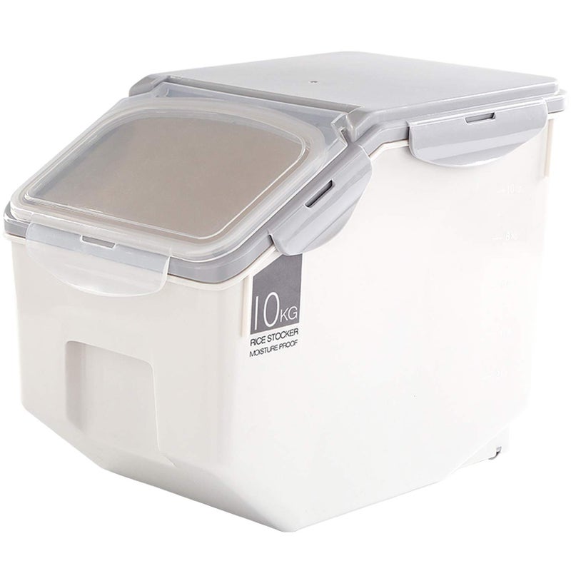 2Pack Large Rice Storage Containers 10 Liter 340 oz Feed Bin Dog Food Storage Container Set Leak Proof Locking Lid