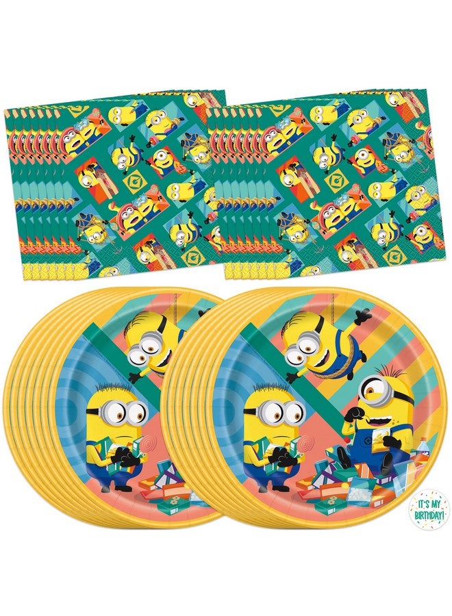 Unique Unique Minions Birthday Party Decorations | Plates and Napkins for 16 | Minion Birthday Party Decorations | Officially Licensed  - Image 1