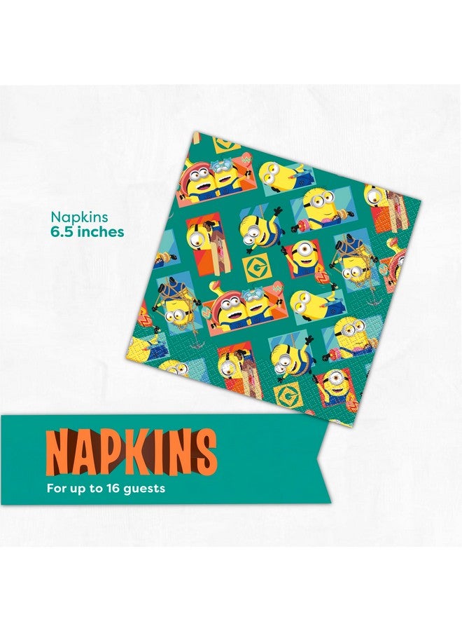 Unique Unique Minions Birthday Party Decorations | Plates and Napkins for 16 | Minion Birthday Party Decorations | Officially Licensed  - Image 4