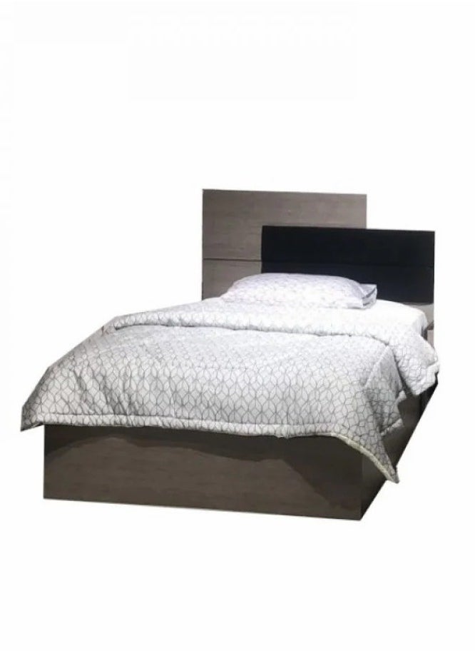 البيوت للاثاث - سرير شبابي فينيس - مقاس 120 سم - خشب مصري بجودة عالية مع رأس سرير مبطن - 120x200 سم - بني وخشبي - Image 1