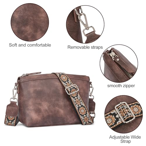 CLUCI Crossbody Purses for Women Trendy Vegan Leather Small Crossbody Bags Women Shoulder Handbags with Wide Straps - Image 4