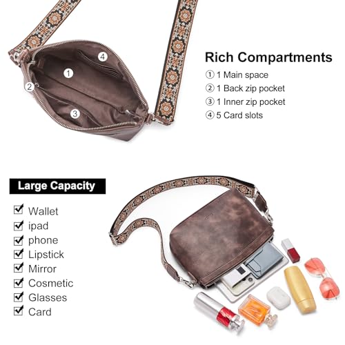 CLUCI Crossbody Purses for Women Trendy Vegan Leather Small Crossbody Bags Women Shoulder Handbags with Wide Straps - Image 5
