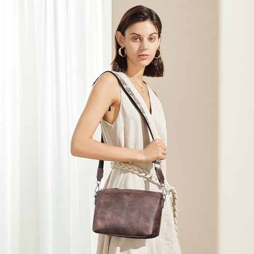 CLUCI Crossbody Purses for Women Trendy Vegan Leather Small Crossbody Bags Women Shoulder Handbags with Wide Straps - Image 3