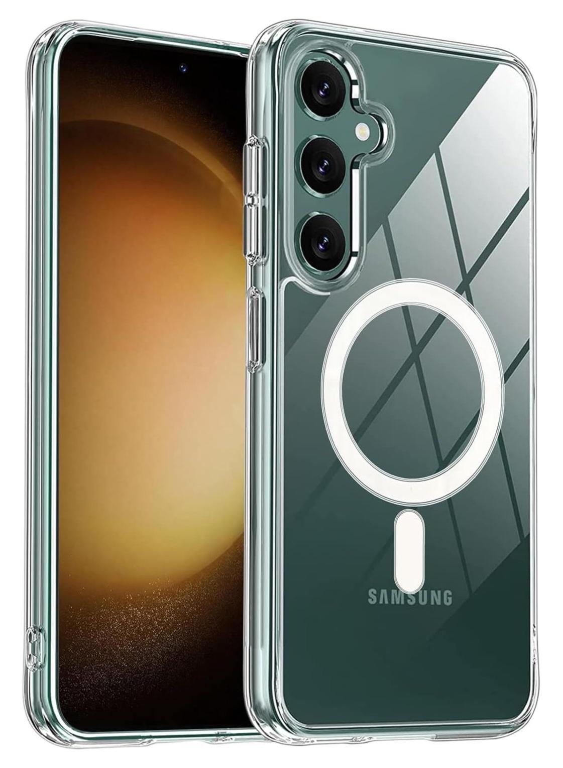 Magnetic Case for Samsung Galaxy A16, Compatible with MagSafe, Plating Luxury Cover, Clear Soft TPU Shockproof Protective Phone Case (Clear)