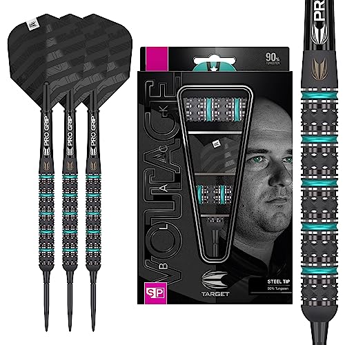 Target Darts Rob Cross Black Edition 23G 90% Tungsten Swiss Point Steel Tip Darts Set - Image 1