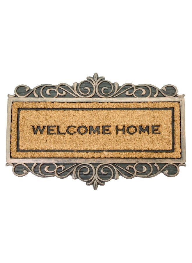 HONEYBEE Rectangular Shaped Welcome Home Doormat Grey and Brown 45 x 75 cm KGND871CR 
