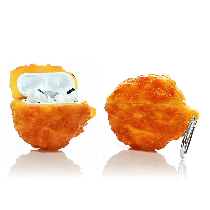 LEWOTE Silicone Case Compatible for Apple Airpods Pro & Pro 2 Funny Cute Cover[Simulation Food Series] (Fried Chicken Nuggets)