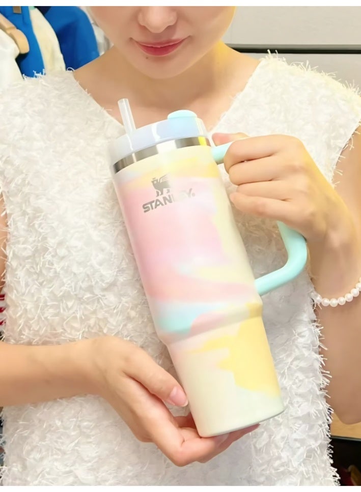 stanley Quencher H2.0 Tumbler with Handle and Straw | Flowstate 3-Position Lid | BPA-Free Stainless Steel Insulated Travel Cup | Cup Holder Compatible | Pink Mesa Sunset| 40 oz - Image 5