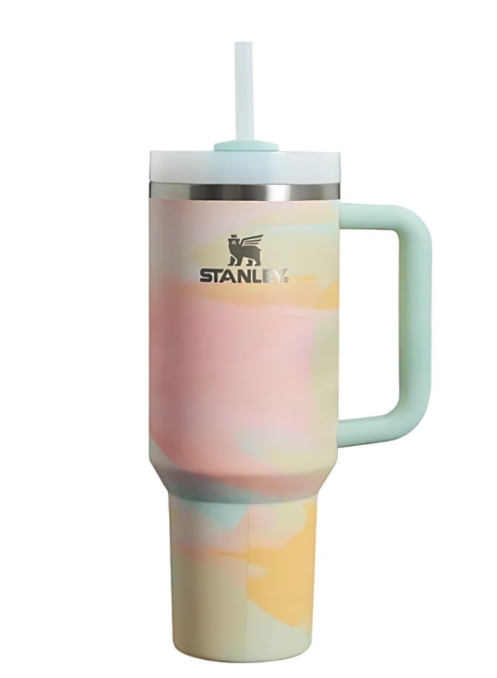 stanley Quencher H2.0 Tumbler with Handle and Straw | Flowstate 3-Position Lid | BPA-Free Stainless Steel Insulated Travel Cup | Cup Holder Compatible | Pink Mesa Sunset| 40 oz - Image 1
