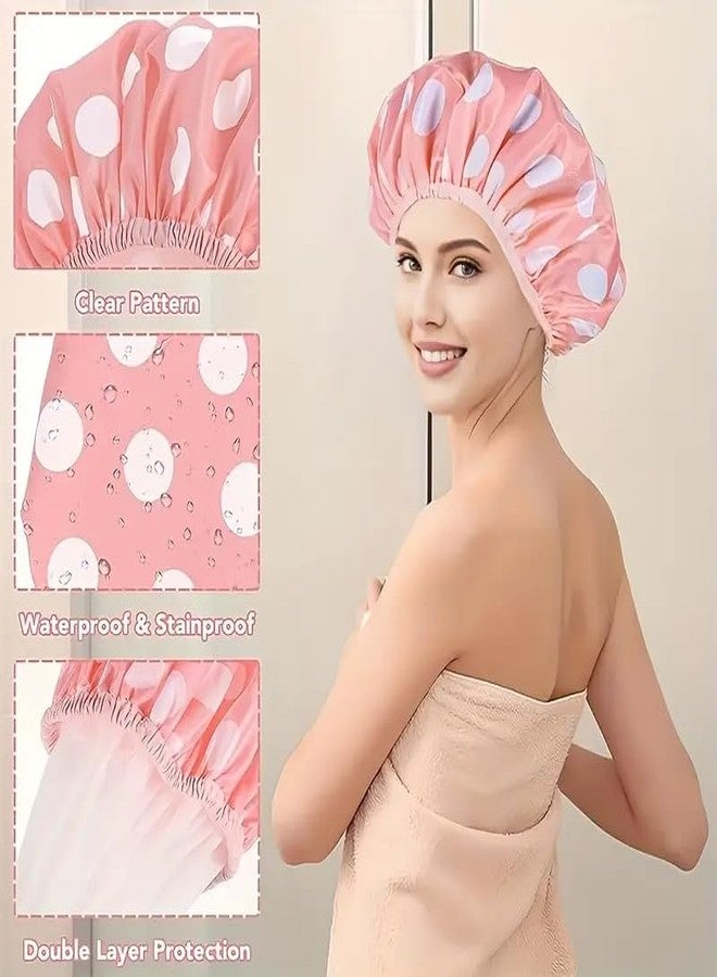 Rinpoche Shower Caps -Waterproof Shower Cap with Adjustable Headband for Women - Soft For Homes, Spas, Salons, Hair Treatment, Beauty Parlors (Multicolored and Multi-design) [ pack of 3 pc ] - Image 3