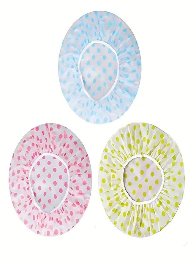 Rinpoche Shower Caps -Waterproof Shower Cap with Adjustable Headband for Women - Soft For Homes, Spas, Salons, Hair Treatment, Beauty Parlors (Multicolored and Multi-design) [ pack of 3 pc ] - Image 1
