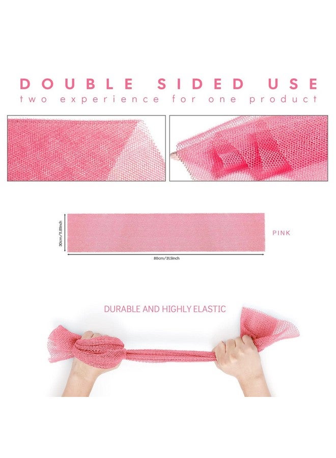 UJFQBH African Net Sponge African Net Long Net Bath Sponge Exfoliating Shower Body Scrubber Back Scrubber Skin Smoother,Great for Daily Use (Pink) - Image 3
