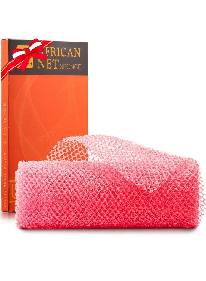 UJFQBH African Net Sponge African Net Long Net Bath Sponge Exfoliating Shower Body Scrubber Back Scrubber Skin Smoother,Great for Daily Use (Pink) - Image 1