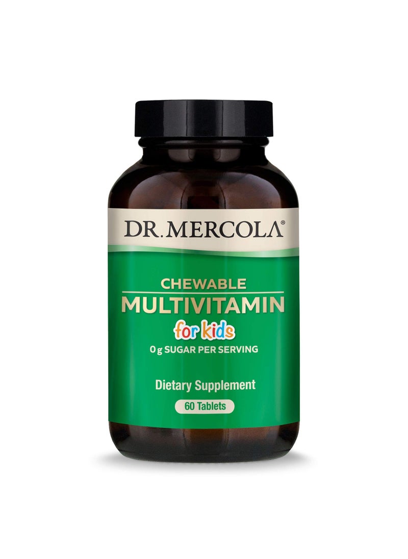 Dr. Mercola Chewable multivitamin for kids 0g sugar per serving 60 tablets | dietary supplement  - Image 1