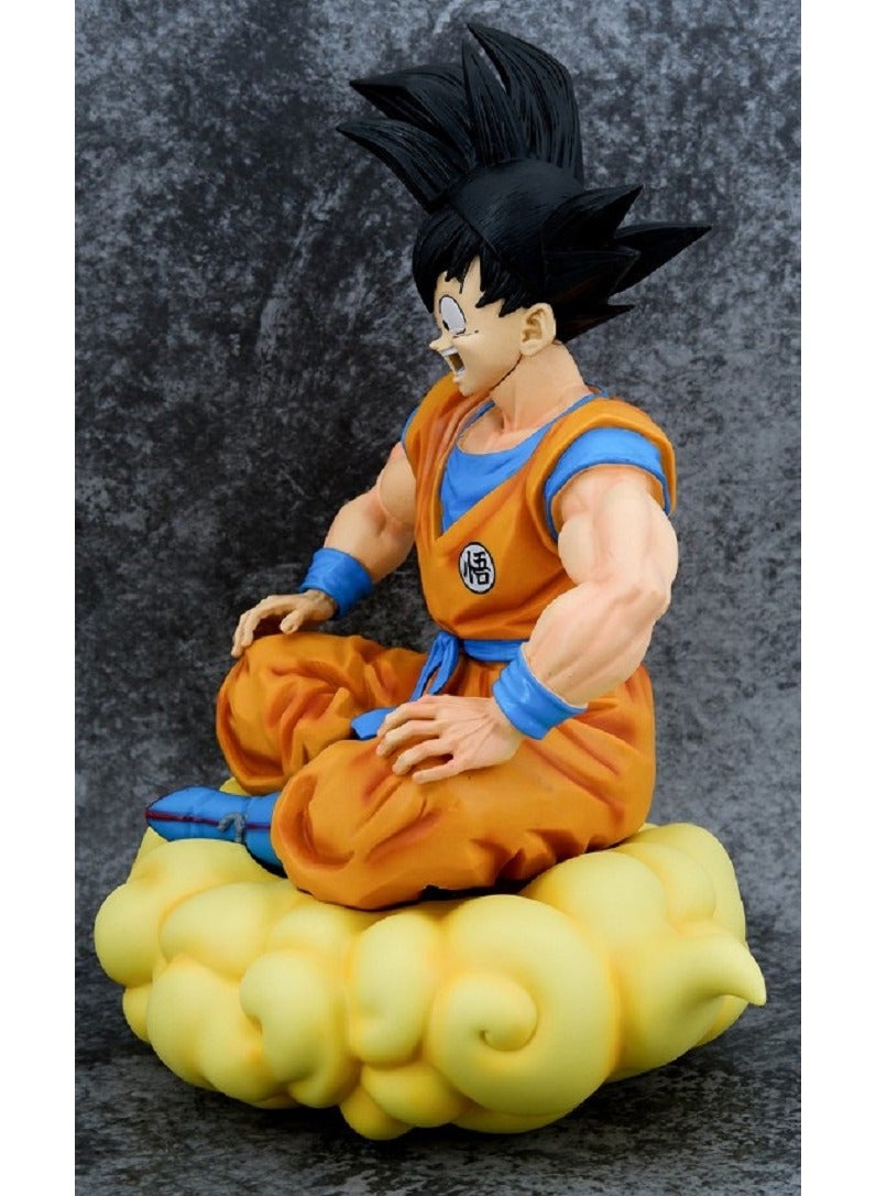 Dragon Ball The Figurine Model and Decorative Statue of Son Goku Sitting on the Nimbus Cloud in Super Saiyan Form - Image 4