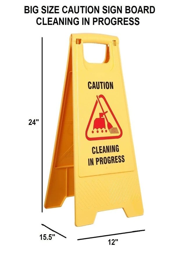 Amigos Store™ Cleaning in Progress Caution Sign Board - Foldable ABS Plastic Safety Stand for Floor Cleaning, Indoor & Outdoor Use in Offices, Malls, Hotels, Hospitals, Commercial & Industrial Areas-set of 3pc - Image 3