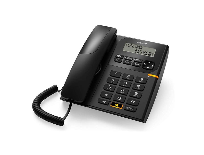 Alcatel New T-58 Black Corded Landline Phone with Caller id and Speaker with Attractive Design - Image 1