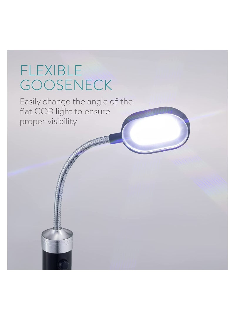 مارس الضوء لشواية الشواء، رقبة مرنة بزاوية 360° مغناطيسية، أضواء LED ساطعة تعمل بالبطارية مع قاعدة مغناطيسية للشواء في الهواء الطلق، مقاومة للماء والحرارة، مصباح طاولة منحني قوي 2 قطعة - Image 2