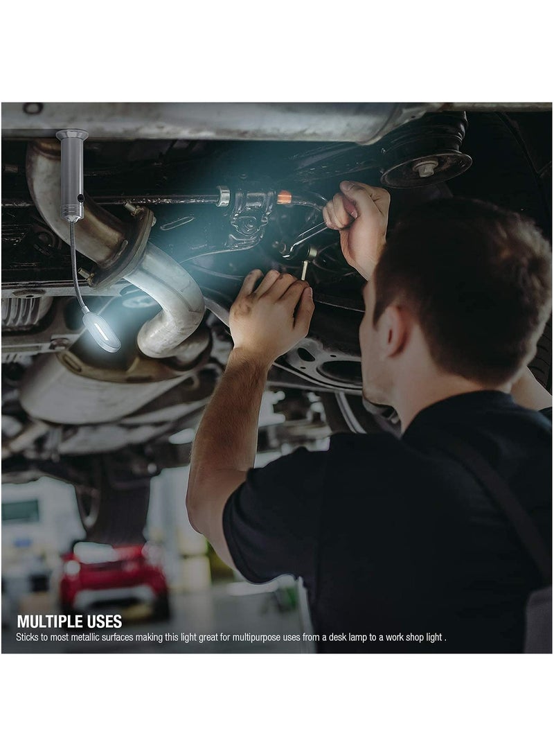 مارس الضوء لشواية الشواء، رقبة مرنة بزاوية 360° مغناطيسية، أضواء LED ساطعة تعمل بالبطارية مع قاعدة مغناطيسية للشواء في الهواء الطلق، مقاومة للماء والحرارة، مصباح طاولة منحني قوي 2 قطعة - Image 3