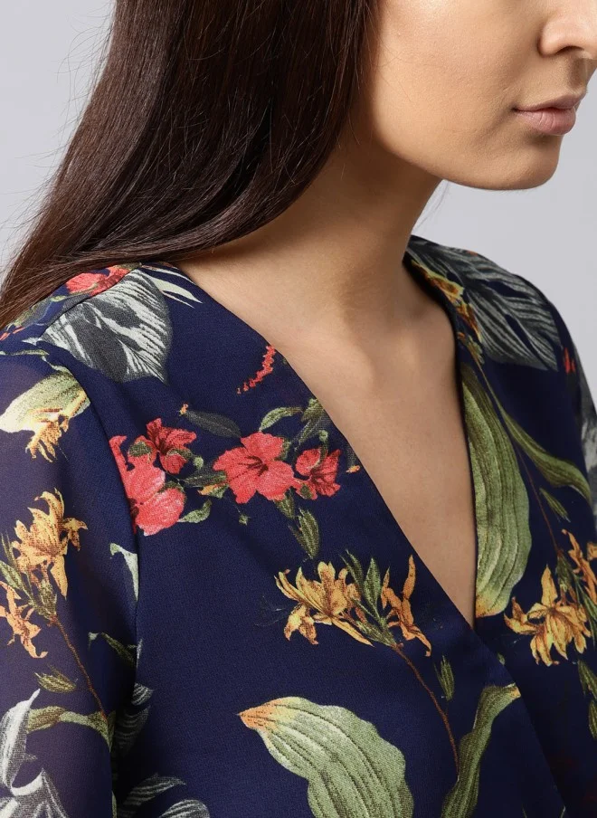 SASSAFRAS Floral Printed Playsuit for Women