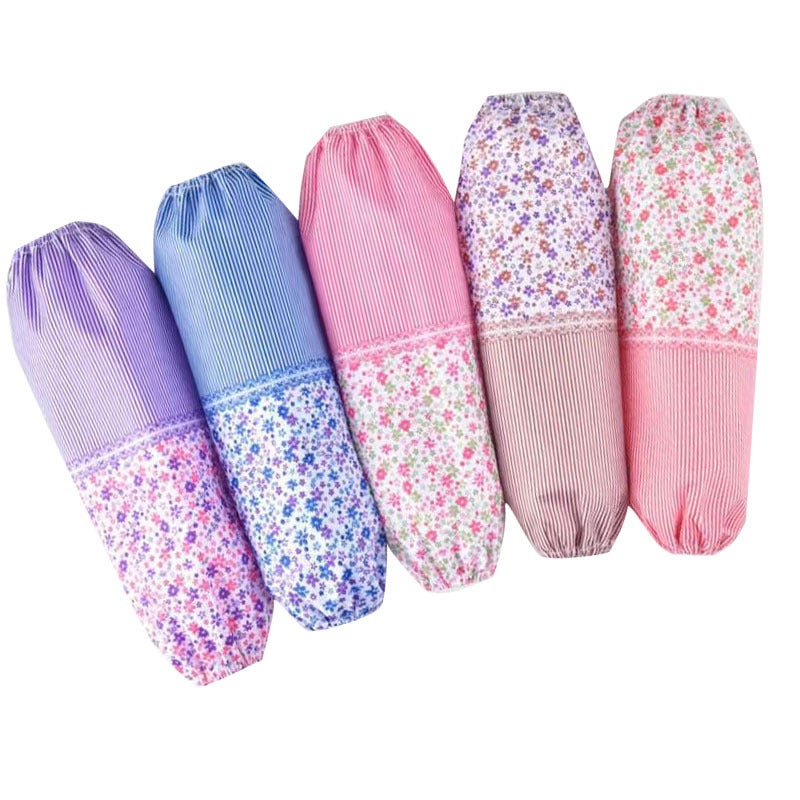 Waterproof oversleeves extended wide oil-proof men and women Long oversleeves work student labor protection wear-resistant oversleeves factory wholesale Small floral 5 colors 