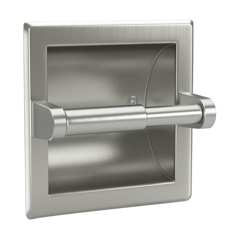 Smack Brushed Nickel Recessed Toilet Paper HolderContemporary Hotel Style Wall Toilet Paper Holder  Recessed Toilet Tissue Holder Includes Rear Mounting Bracket