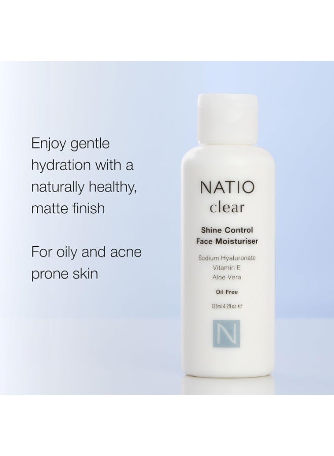 Natio Australia Clear Shine Control Face Moisturizer,  Hydrating Face Cream - Vitamin E, Aloe - Matte Face Lotion for Oily, Acne Prone Skin 125 ml - Image 2