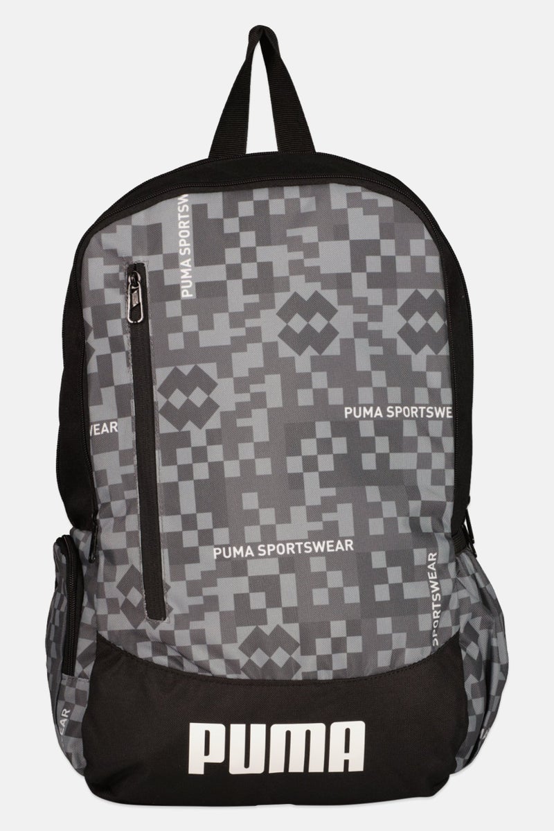 PUMA Men Brand Logo Backpack  45 H x 25 L x 15 W cm, Grey/Black  - Image 1