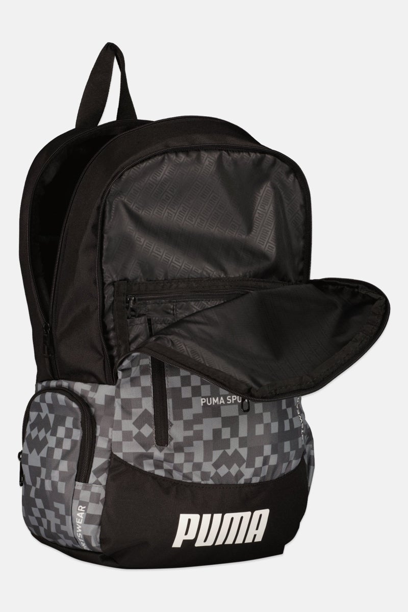 PUMA Men Brand Logo Backpack  45 H x 25 L x 15 W cm, Grey/Black  - Image 3